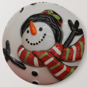 Snowman ball ronde button 6,0 cm