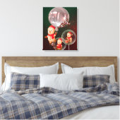 Snowman Balloon Christmas Canvas Muurkunst Afdruk (Insitu (Slaapkamer))