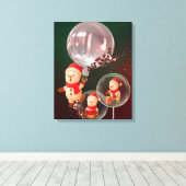 Snowman Balloon Christmas Canvas Muurkunst Afdruk (Insitu (Houten vloer))
