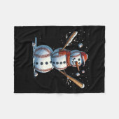 Snowman Baseball Christmas Winter Fleece Deken (Voorkant (Horizontaal))