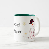 Snowman Baseball Coach persoonlijke koffie-Mok Tweekleurige Koffiemok (Voorkant rechts)