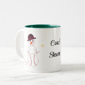 Snowman Baseball Coach persoonlijke koffie-Mok Tweekleurige Koffiemok (Voorkant links)