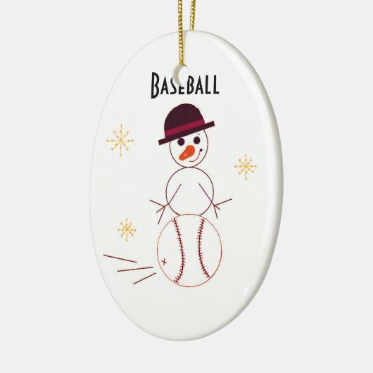 Snowman Baseball Player Keramisch Ornament (Links)
