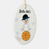 Snowman Basketball Player Keramisch Ornament (Rechts)