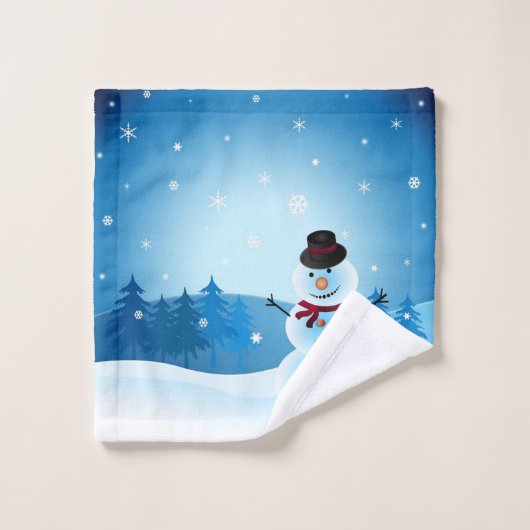 Snowman Bathroom Towel Set Bad Handdoek (Wasdoekje)