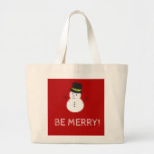 Snowman Be Merry Grote Tote Bag (Voorkant)