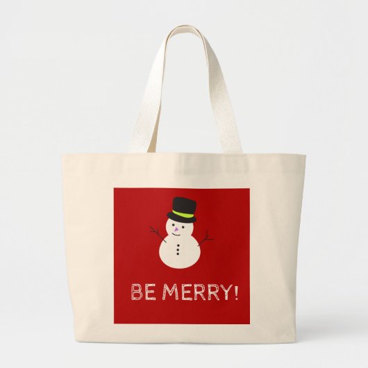 Snowman Be Merry Grote Tote Bag (Voorkant)
