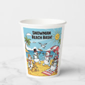 Snowman Beach Bash Papieren Bekers (Achterkant)