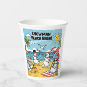Snowman Beach Bash Papieren Bekers (Voorkant)