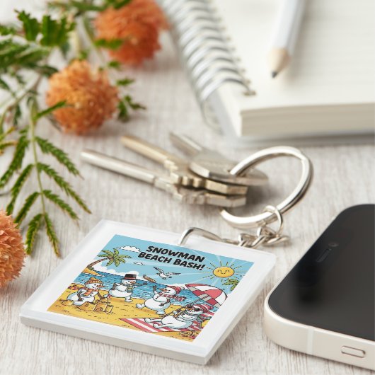 Snowman Beach Bash Sleutelhanger (Voorkant Rechts)