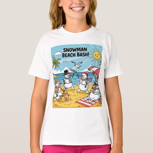 Snowman Beach Bash T-shirt (Voorkant)