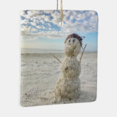 Snowman Beach Florida Vacation Holiday Kerstmis Keramisch Ornament (Rechts)