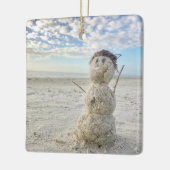 Snowman Beach Florida Vacation Holiday Kerstmis Keramisch Ornament (Links)