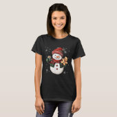 Snowman Beanie Coffee Latte Ginggerbread Merry Chr T-shirt (Voorkant volledig)