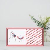 Snowman begroeten voor herdenkingsdag feestdagenkaart (Staand voorkant)