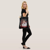 Snowman Believe Santa Red Plaid Hat Christmas  Tote Bag (Op model)