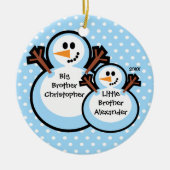 Snowman Big & Little Brother kerstversiering Keramisch Ornament (Voorkant)