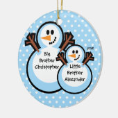 Snowman Big & Little Brother kerstversiering Keramisch Ornament (Links)