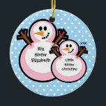 Snowman Big Sister kerstversiering Keramisch Ornament<br><div class="desc">Dated Snowman Big Sister Kerstannament A Wonder-kerstcadeau zal zeker nog vele jaren worden gekoesterd.</div>