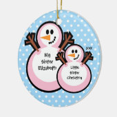 Snowman Big Sister kerstversiering Keramisch Ornament (Links)