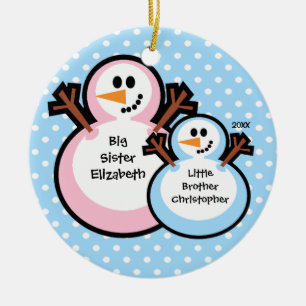 Snowman Big Sister kerstversiering Keramisch Ornament