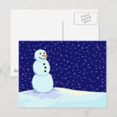 Snowman bij nacht briefkaart (Voorkant / Achterkant)
