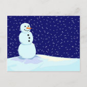 Snowman bij nacht briefkaart (Voorkant)