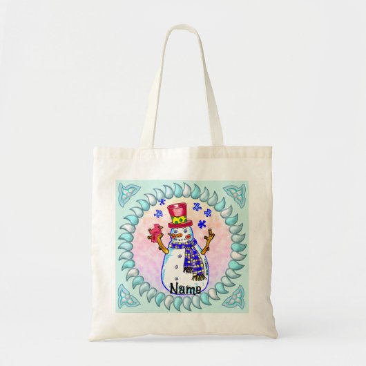 Snowman Bird Vriend canvas tassen, Tote Bag (Voorkant)