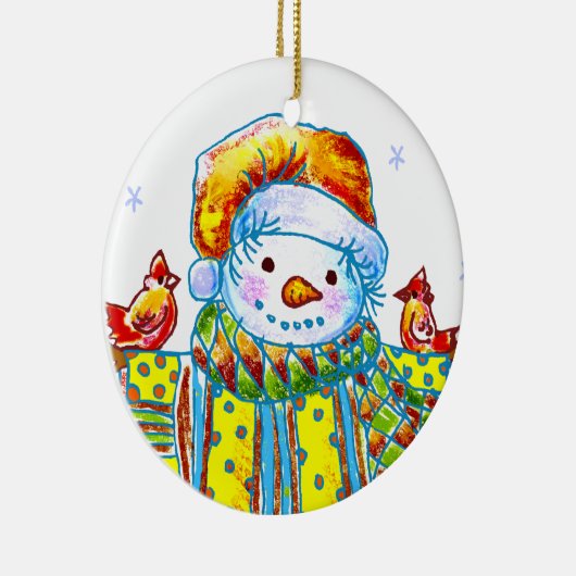 Snowman Birdman Keramisch Ornament (Rechts)