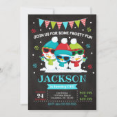 Snowman Birthday Invitation / Sneeuwveel Fun Invit Kaart (Voorkant)