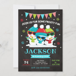 Snowman Birthday Invitation / Sneeuwveel Fun Invit Kaart