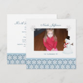 Snowman: Birthday Party Invitation Kaart (Voorkant / Achterkant)