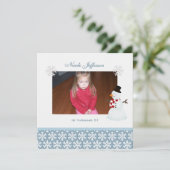 Snowman: Birthday Party Invitation Kaart (Staand voorkant)