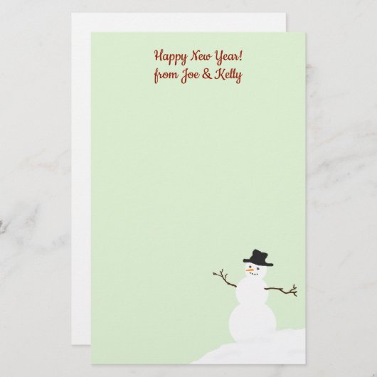Snowman Blank kerstcadeaupapier voor nieuwjaarssch Briefpapier (Voorkant / Achterkant)