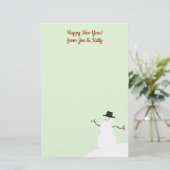 Snowman Blank kerstcadeaupapier voor nieuwjaarssch Briefpapier (Staand voorkant)