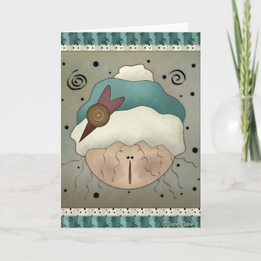 Snowman Blank Winter Holiday Greeting Kaart (Voorkant)