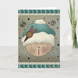 Snowman Blank Winter Holiday Greeting Kaart