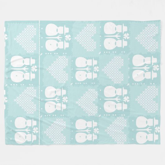 Snowman Blanket & Throws Fleece Deken (Voorkant (Horizontaal))