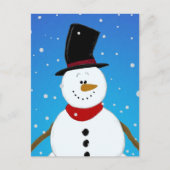 Snowman - Blauw Briefkaart (Voorkant)