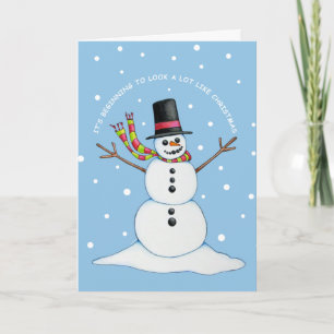Snowman (blauwe achtergrond) Verzending Feestdagen Kaart
