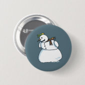 Snowman blauwe knop ronde button 5,7 cm (Voorkant /achterkant)