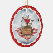 Snowman Blizzard Picnic Kerstboom ornament (Rechts)