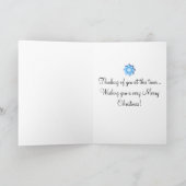 Snowman Blue Kerstmis Feestdagen Kaart (Binnen)