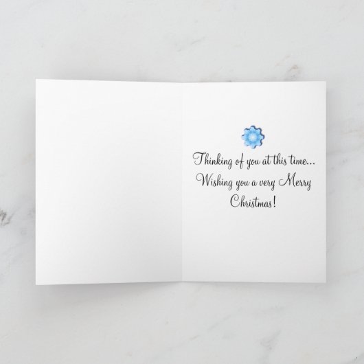 Snowman Blue Kerstmis Feestdagen Kaart (Binnen)