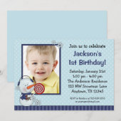 Snowman Blue Winter Foto van Birthday Kaart (Voorkant / Achterkant)