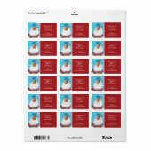 Snowman & Bluebird Christmas Gift Label Labels (Full Sheet)