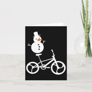 Snowman BMX Bike Kerst Winter Funny Cycling Sp Kaart