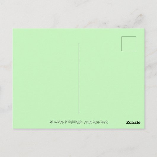 SNOWMAN BODYGUARD, CHRISTMAS CARDINAL REDBIRD BRIEFKAART (Achterkant)