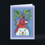 SNOWMAN BODYGUARD, CHRISTMAS CARDINAL REDBIRD FEESTDAGEN KAART<br><div class="desc">GEWAPEN MET SNOWBALLEN. HUMOROUS CARDINAL (BINNEN "MERRY CHRISTMAS") KAART/ENVELOPE *Aanpassen ... Zoeken naar overeenkomende items Susan Brack Design</div>