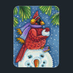 SNOWMAN BODYGUARD, CHRISTMAS CARDINAL REDBIRD MAGNEET<br><div class="desc">GEWAPEN MET SNOWBALLEN. HUMOROUS CARDINAL MAGNET *Customize ... Zoek overeenkomende items Susan Brack-Design</div>